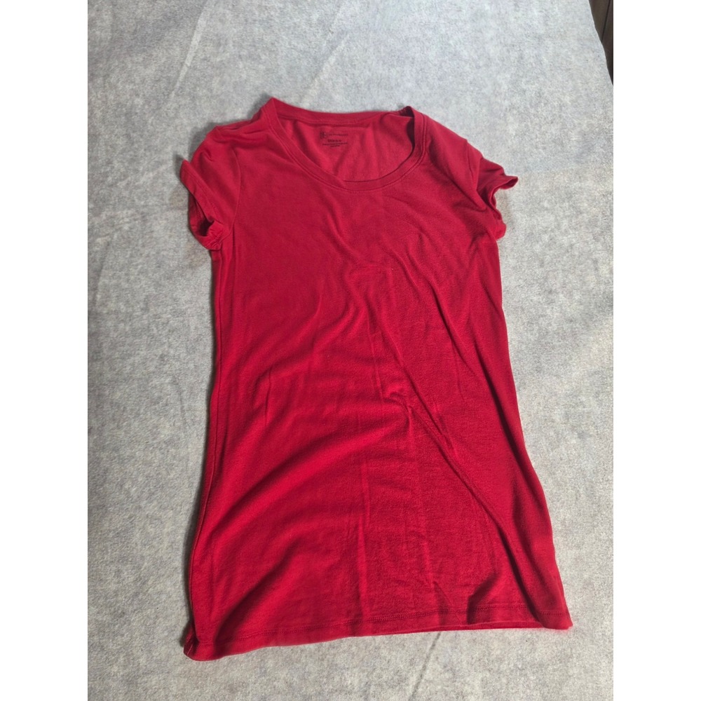 No Boundaries Womens Red Short Sleeve Crew Neck T-Shirt Size Small 3-5